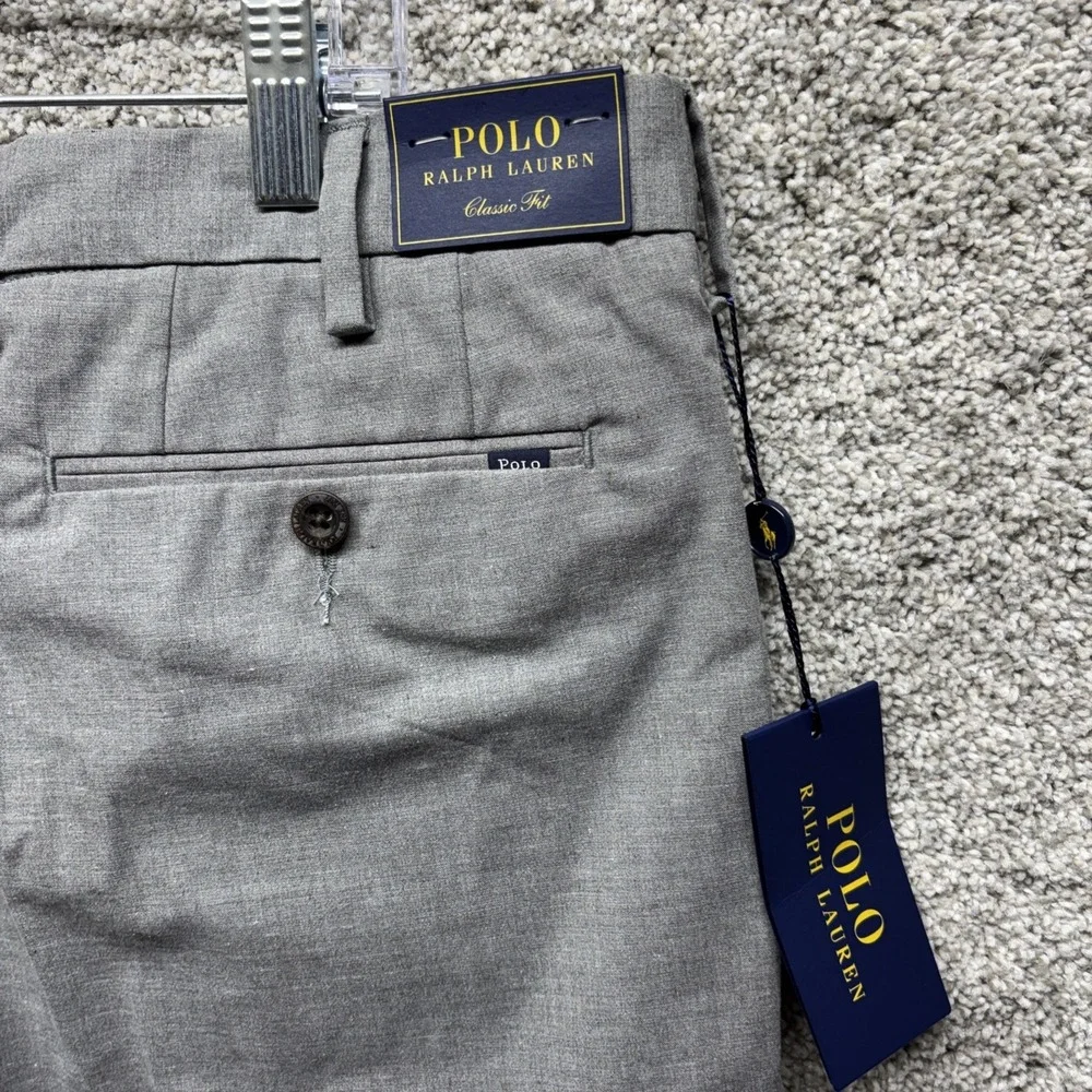 Polo Ralph Lauren Men's 35x32 Dress Pants Gray Heather Vesper Italian Fabric NWT